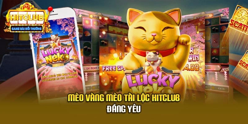 Mèo vàng Mèo Tài Lộc Hitclub đáng yêu